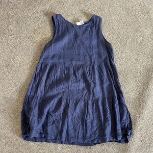 Artisan NY Blue linen dress with cutout back and flowy design
